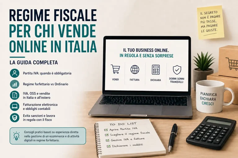 Guida al regime fiscale per chi vende online in Italia: forfettario, Partita IVA, OSS e DAC7 spiegati in modo pratico