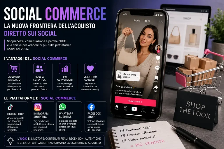 Confronto tra le piattaforme di social commerce nel 2026: TikTok Shop, Instagram Shopping, WhatsApp Business e il ruolo dell'UGC
